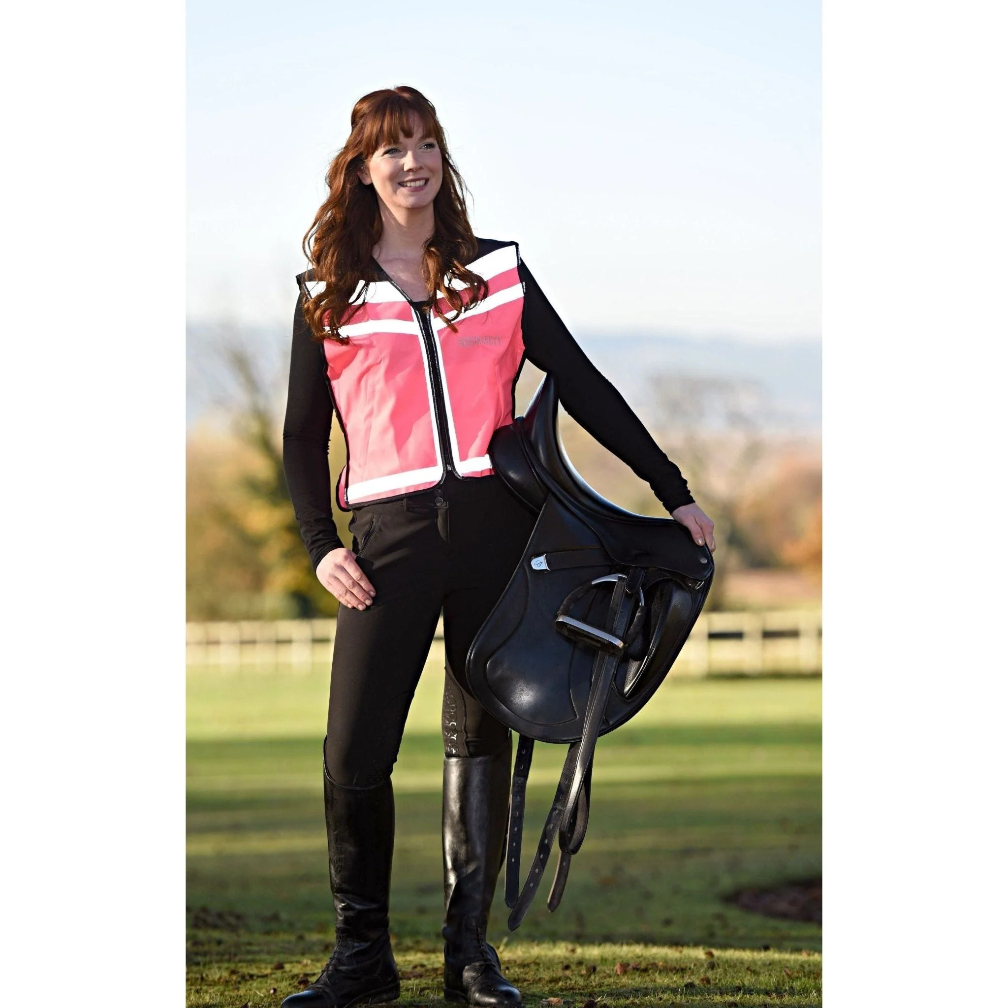 Equisafety Horse Riding Hi Vis Waistcoat - PLEASE PASS WIDE & SLOWLY - Image 2